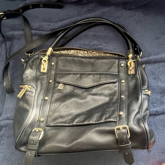 Rebecca Minkoff black leather Regan Satchel - Picture 1 of 8
